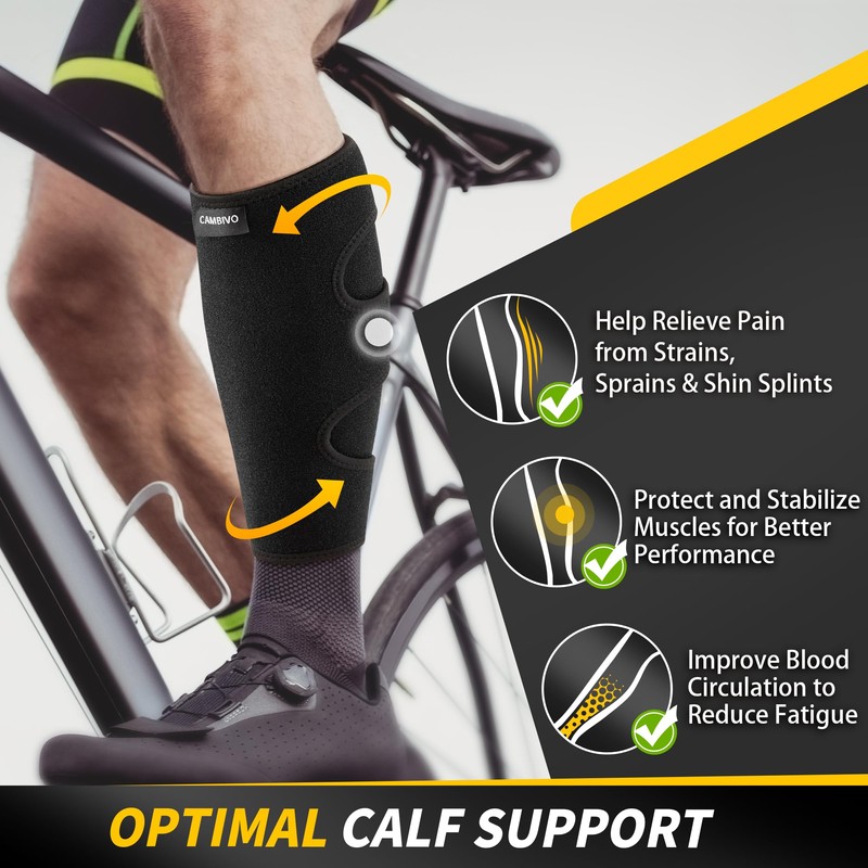 CAMBIVO Calf Support 2 Pack, Adjustable Calf Compression Sleeve Men
