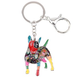 BONSNY DOGS English Bull Terrier Dog Enamel Keyring Hand Bag Charm (Multi)