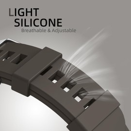 Adjustable Whoop Band Compatible with WHOOP 4.0 and Whoop 3.0, Soft and Durability Silicone Waterproof Whoop Strap for Enhanced Performance, Brown