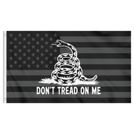 Premium 3x5 Black American Dont Tread on Me Flag - Double Sided, Heavy Duty 3 Ply, Vivid Colors, Double Stitched, with Brass Grommets - Ideal for Outdoor and Indoor Use (Black American Classic Style)