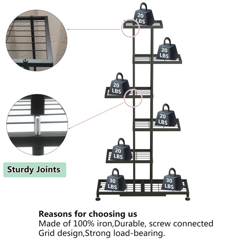 Metal Plant Stand, 6 Tier 12 Potted, Upgrade Multiple Plant