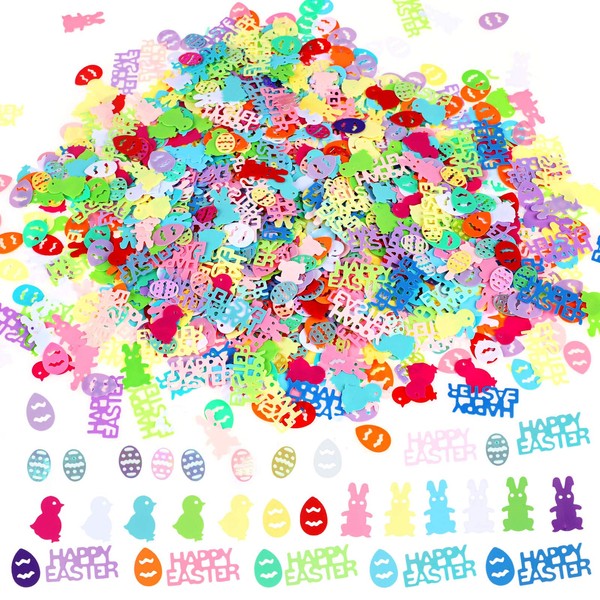 HOWAF Sparkle Easter Confetti Easter Egg Chick Bunny Table Confetti