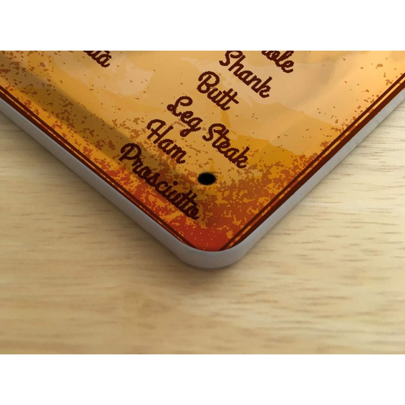 Tin Sign Kitchen Pork cutting