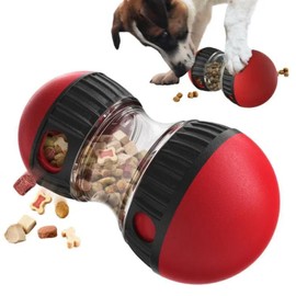Jravezt Dog Toy, Snack Ball, Feeding Toy, Dog Snack Dispenser, Prevents Fast Eating, Feeding Container, Relieves Lack of Exercise, Stress Relief, Dog Toy, Pet Supplies, For Dogs and Cats (Red)