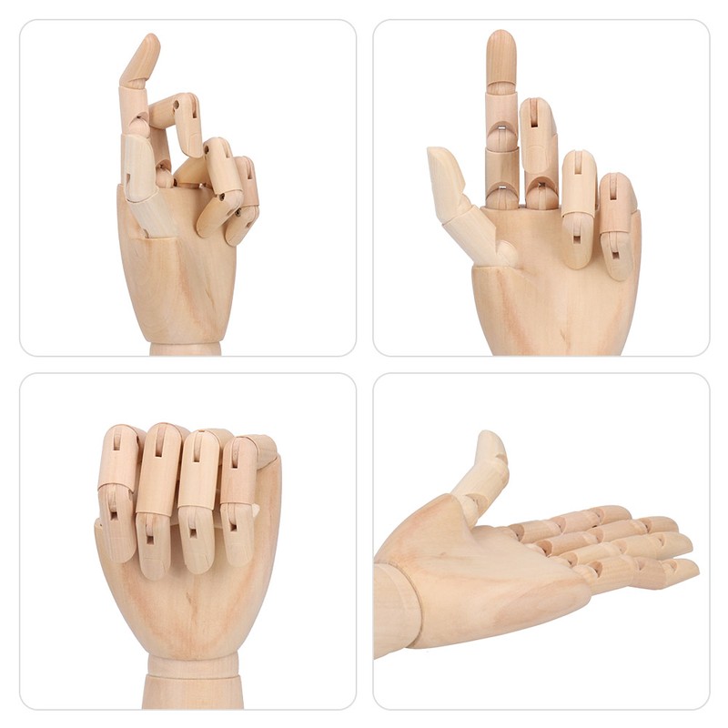 Wooden Hand Model Art Joint Puppet Decoration Artist Drawing Wood