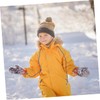 LIFKOME Kids Winter Gloves Black Toddler Glove Straps Mitten Clips