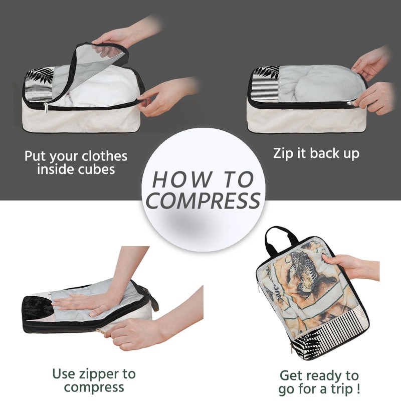 7 Pcs Compression Packing Cubes for Travel, Waterproof Suitcase Luggage