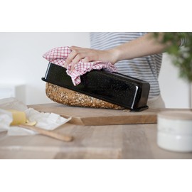 Riess, 0638-022, Profibäcker Backform, Königskuchenform, CLASSIC - BACKFORMEN, Inhalt 1.7 Liter, Höhe 7.8cm, Breite 10cm, Länge 30cm, Emaille, schwarz, Brotbackform, Induktion