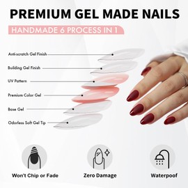 SHANGMENG French Tip Press on Nails Square for Women Gift - Soft Gel White and Brown Press on Nails Medium with Glue, Fit Perfectly & Natural Glue on Nails in 16 Sizes - 32 Reusable Fake Nails, Latte