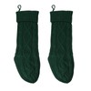 aoozleny Cable Knit Christmas Hanging Stockings Solid Color,2 PCS (Green)