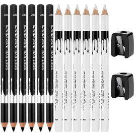 14PCS White Barber Pencil Set, Smudge-proof Beard Shaping Guide Pen Magic Hairline Pencils for Beards Hair Makeup Design for Men with 2 Sharpener