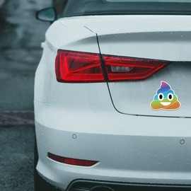 Magnet Me Up Rainbow Poop Emoticon Magnet Decal, Cute Self-Expression Decorative Magnet for Car, Truck, SUV, Or Any Other Magnetic Surface