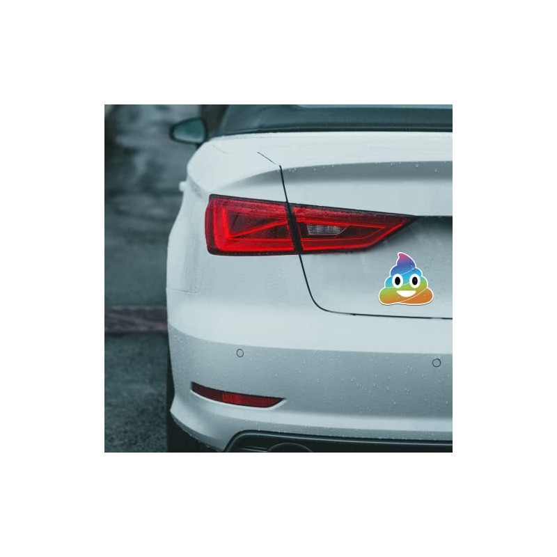 Magnet Me Up Rainbow Poop Emoticon Magnet Decal, Cute Self-Expression