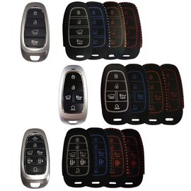 자동차키커버 디자인 자동차키홀더 쏘나타 DN8 스마트키 가죽 키케이스 Car Key Cover Design Car Key Holder Sonata DN8 Smart Key Leather Key Case