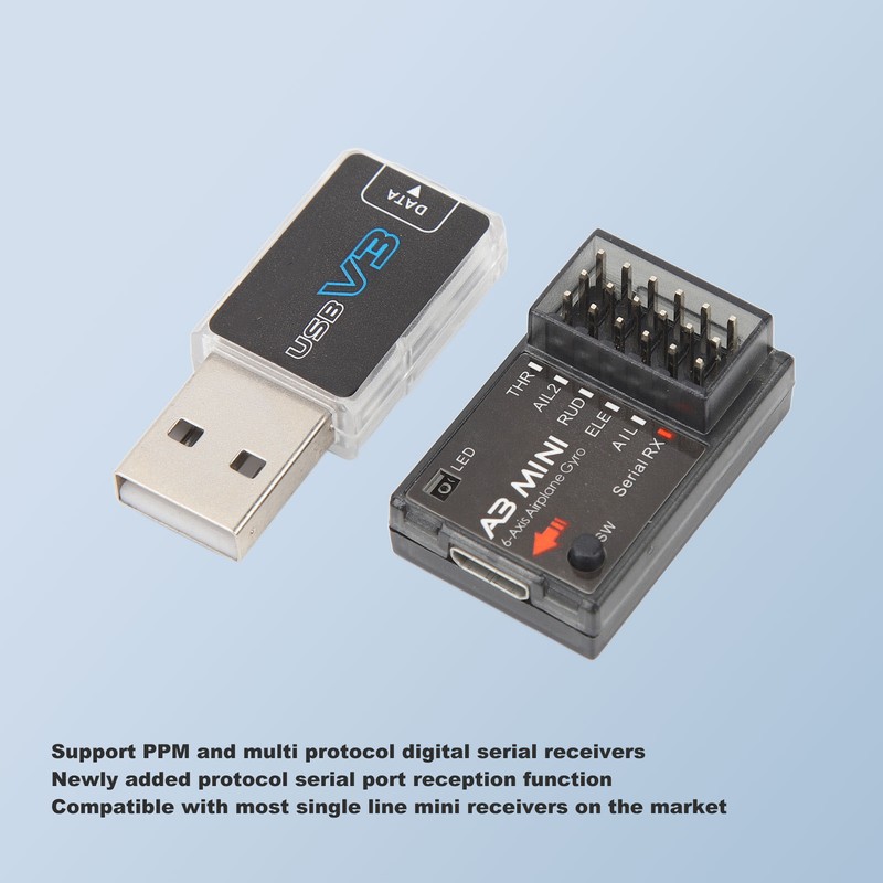 RC Flight Controller A3 Mini 6 Axes Airplane Gyroscope Stabilizer