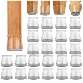 Protectores para Patas de Sillas, 24PCS Gomas para Patas de Sillas Redonda Con Antideslizante y Elástico, Cubre Patas de sillas, Tapones Para sillas de Comedor Reutilizable, Medio(Ajuste 29-40mm)