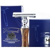 4 Pcs Wooden Shaving Set with De Safety Razor,Badger Hair