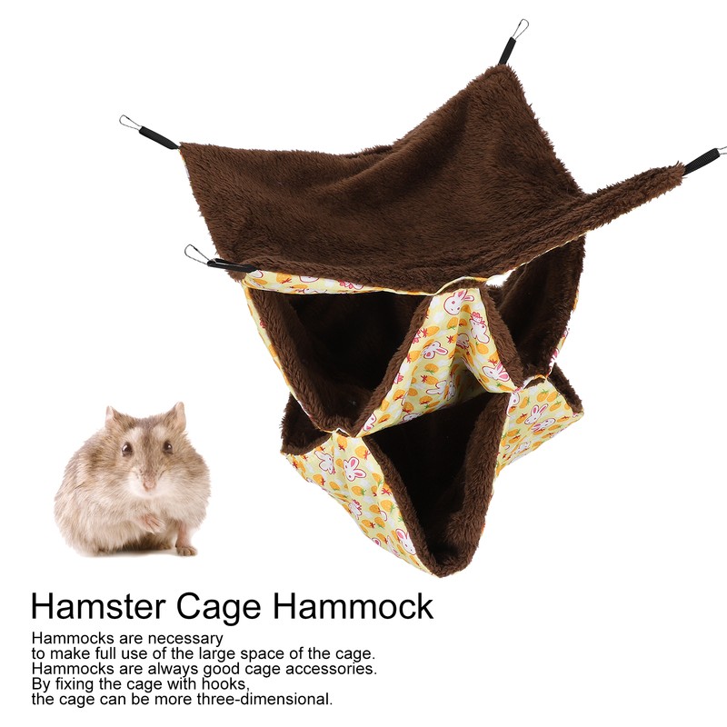 Small Pet Warm Hanging ThreeLayer Hammock Sleeping Bag Cage for