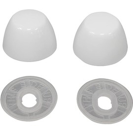 Rocky Mountain Goods Classic Round Universal Toilet Bolt Caps - 2 Pack of White Classic Toilet Bolt Caps with Adapters to Fit Any Toilet Brand - Easy Install