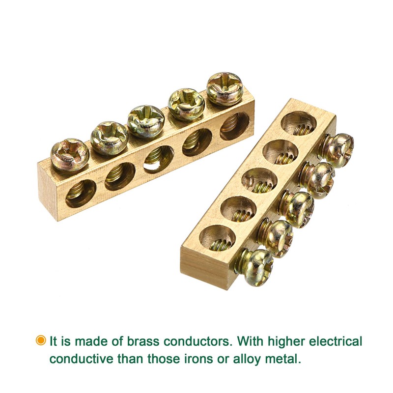 sourcing map Pack of 3 Earth Bar Screw Block Barrier