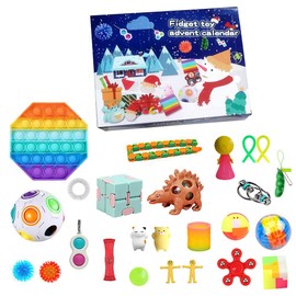 Christmas Countdown Calendar Toy Christmas Advent Calendar Blind Box Decompression Toy Set for Children