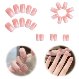 JEYORZY Pack of 24 Long False Nails for Gluing, French Tip Press On Nails, Almond Full Cover False Nails for Women Manicure
