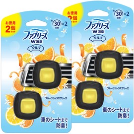 Febreze Easy Clip Deodorizing Air Freshener for Cars, Clip Type, Fruit Citrus Breeze, 0.08 fl oz (2.4 mL) x 4 Packs