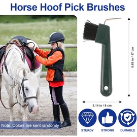 COYUN 2 Stück Hufkratzer Pferdekopf Hufauskratzer mit Bürste 2 in 1 Hufauskratzer Pferdepflege Zubehör Hufkratzer Antirutschgriff Pferd Grooming Tools für Saubere Hufe zur Hufpflege(Zufällige Farbe)