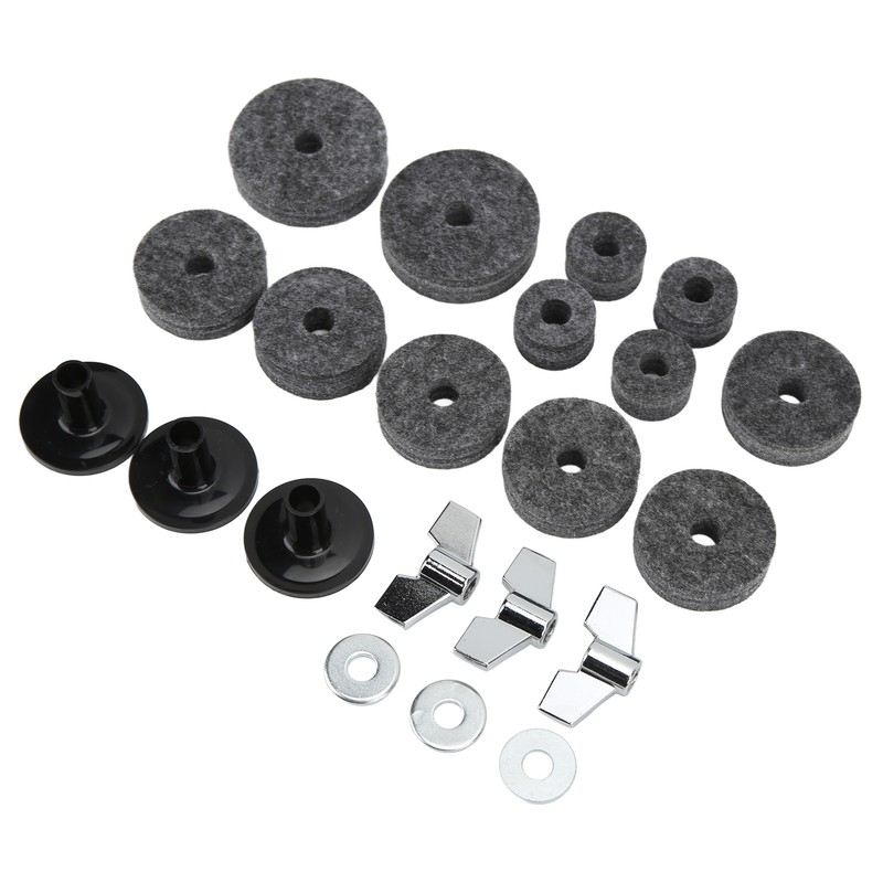 21Pcs Cymbal Replacement Accessories Felts Sleeves Wing Nuts Washers for