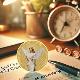 Guardian Angel Prayer Challenge Coin – Inspirational Zinc Alloy Pocket Token, Faith-Based Zinc Alloy Medallion – Faith-Based Protection Medallion with Prayer – Comfort Gift for Loved Ones