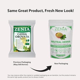 Zenia Henna Neutra 100% Pura En Polvo (Cassia Obovata) | 1 Kg | Henna Incolora Para El Cabello | Acondicionador Natural | Para Un Cabello Sedoso, Suav