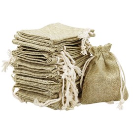30 Pcs Hessian Bags, 8 X 10 CM Burlap Bags Cotton Drawstring Bag Hessian Fabric Small Drawstring Bag Gift Bag for Jewelry Wedding Christmas Party and DIY Craft