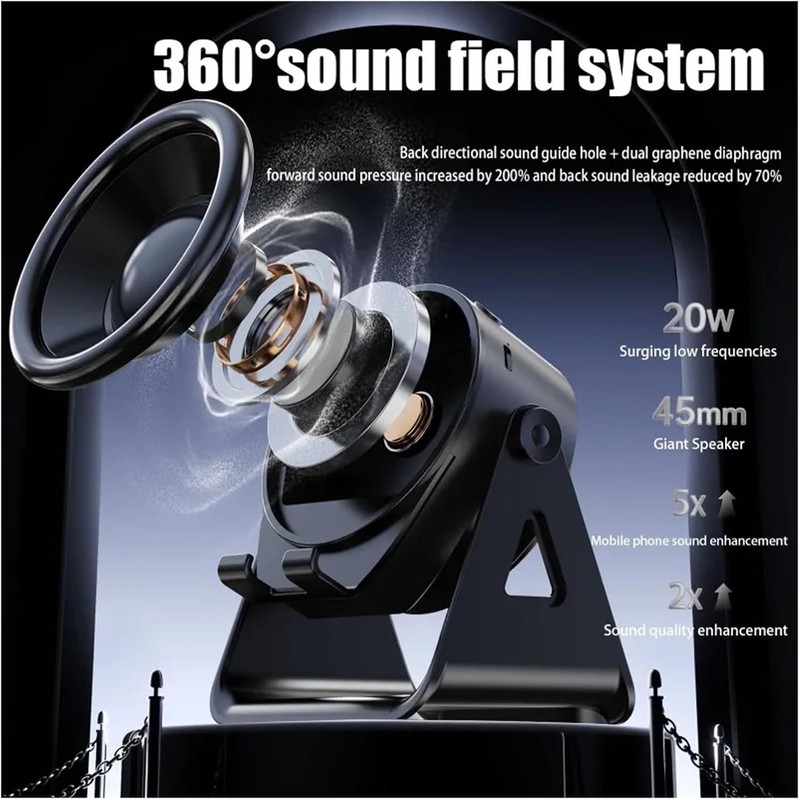 Bluetooth Speaker con Soporte para Teléfono – Inducción, Estéreo y