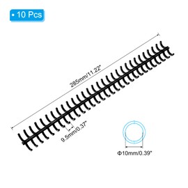 PATIKIL 30-Hole Loose Leaf Binder Ring, 10 Pcs Plastic Comb Binding Ring 60 Sheet Capacity for Notebook Office Study Supplies, Black
