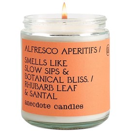 Anecdote Candles 'Alfresco Aperitifs' Coconut Soy Wax Candle | Premium Hand Poured & Long Burning | Rhubarb Leaf & Santal Scent | Phthalate-Free | for Home, Office, Gift - 7.8 Oz