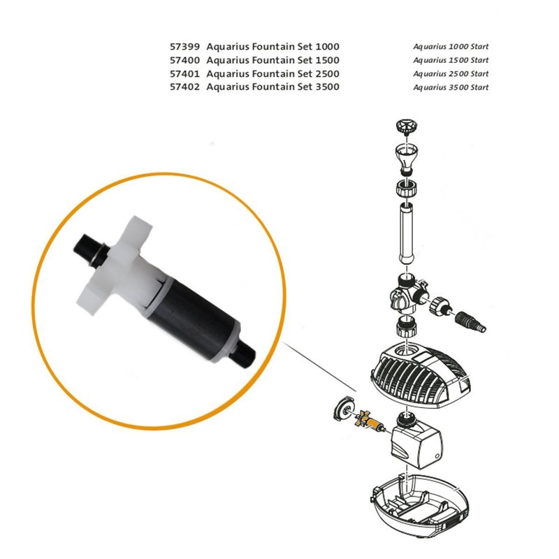 Impellor for Aquarius/FP2500/SwimSkim/Filtral5000/Pondovario2500 (Part 18013) - Oase