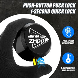 ZHDD Trailer Hitch Lock for 2 Inch Coupler with Safety Chain Lock, Heavy Duty Anti-Theft Trailer Tongue Coupler Lock for RV, Boat, Utility & Cargo Trailers (Black)