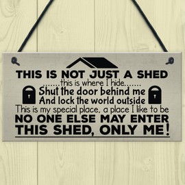 RED OCEAN Shut The Door Novelty Hanging Shed Plaque SummerHouse Garden Sign Man Cave Friendship Men Gift