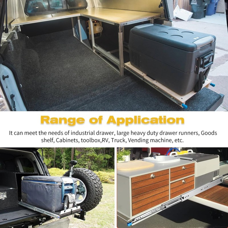 Heavy Duty Drawer Slides with Lock 22 Inch,3-Fold Full Extension