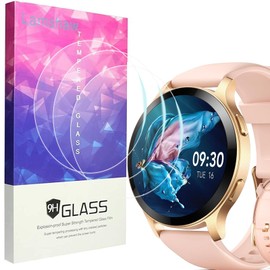 Compatible for Parsonver Smart Watch Screen Protector,Lamshaw 9H Tempered Glass Screen Protector Film Compatible for Parsonver LW77 Smart Watch-1.43 Inches (Glass-3 Pack)