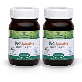 Bio Spirulina 400 mg 250 tablets, 2 bottles, 100% raw powder, 2 units / 바이오 스피루리나 400 mg 250정 2병 100% 원말, 2개