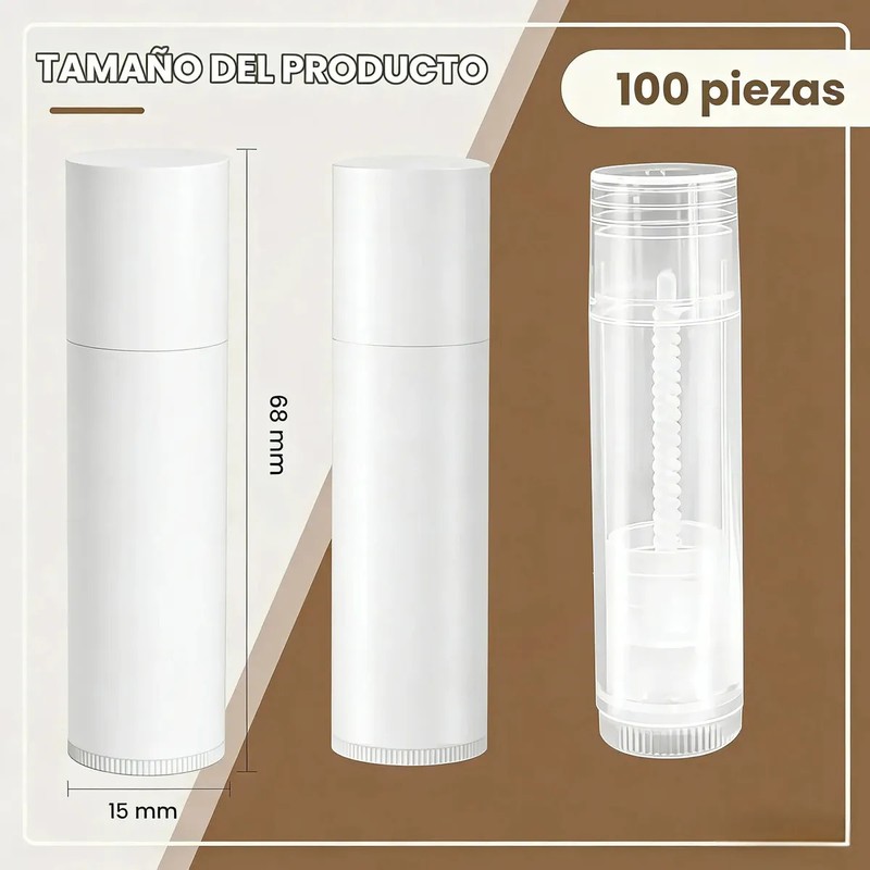 Balsamos Labiales Tubo Transparente 5ml 100 Piezas No Tóxico