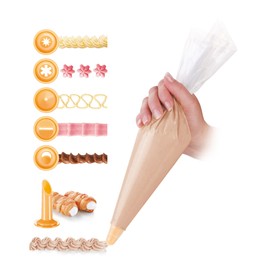 Tescoma Bolsa PASTELERA Delicia 30CM, 10PZS, 6 BOQUILLAS, Plastik, Assorted, 22 x 12.5 x 3.2 cm