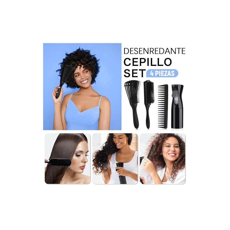 Juego de Cepillos para Desenredar el Cabello,4 Cepillos para Cabello