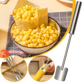 Corn Peeler, Long Handle Stainless Steel Corn Stripping Tool, Corn Cutter, Corn Cob Stripper, Corn Peeler for Corn on the Cob, Corn Cob Stripper Tool (2PCS)