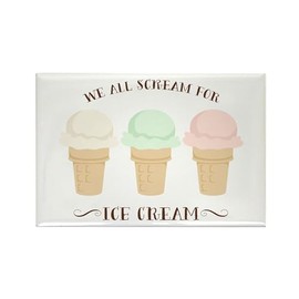 CafePress Scream For Ice Cream Magnets Rectangle Magnet, 3"x2" Refrigerator Magnet