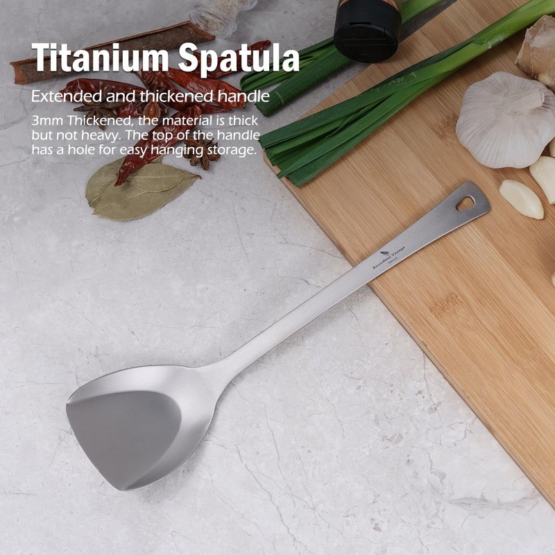 Boundless Voyage Titanium Spatula Food Turner Lightweight Food Grips Cooking