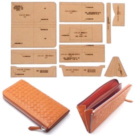 Island Puppy Hard Paper Pattern For Leathercrafting, Leather, Long, Wallet, Bag, Instruction Sheet Included (English Language Not Guaranteed), Long Wallet with L-Shaped Zipper