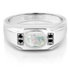 Gem Stone King Men's 925 Sterling Silver White Opal and