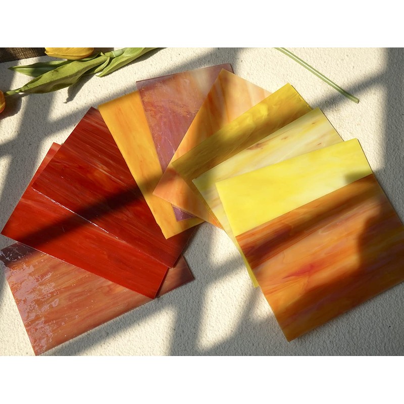 Lanyani 10 Sheets Variety Stained Glass Sheets Pack, 4 x
